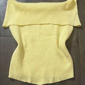 Tilly's Off-Shoulder Light Yellow Sweater